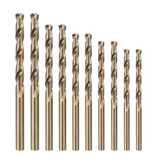 HUAZIZ 10 Stück M35 HSS Bohrer aus Kobalt Rapidstahl Spiralbohrer Set, 3 mm/3,5 mm/4 mm/4,5 mm/5 mm Bohrer aus Kobalt für Metall Edelstahl Hartstahl Gusseisen Kupfer Aluminium Holz Kunststoff HUAZIZ 10 Stück M35 HSS Bohrer aus Kobalt Rapidstahl Spiralbohrer Set, 3 mm/3,5 mm/4 mm/4,5 mm/5 mm Bohrer aus Kobalt für Metall Edelstahl Hartstahl Gusseisen Kupfer Aluminium Holz Kunststoff von HUAZIZ