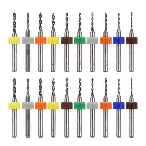 HUAZIZ 20 Stück PCB Micro Spiralbohrer, Wolframstahl Micro Spiralbohrer PCB, Micro Bohrer Set, Bohrer Satz 1.1mm bis 2,0 mm Bohrer Set für Leiterplatten, Glas, Faser, Harz, Bernstein HUAZIZ 20 Stück PCB Micro Spiralbohrer, Wolframstahl Micro Spiralbohrer PCB, Micro Bohrer Set, Bohrer Satz 1.1mm bis 2,0 mm Bohrer Set für Leiterplatten, Glas, Faser, Harz, Bernstein von HUAZIZ