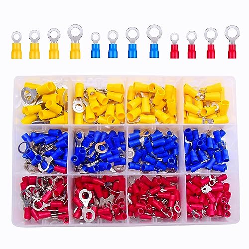 HUAZIZ 290 Stücke Ring Kabelschuhe Set, Quetschverbinder Set, Crimpverbinder, Isolierte Elektrische Steckverbinder Klemme HUAZIZ 290 Stücke Ring Kabelschuhe Set, Quetschverbinder Set, Crimpverbinder, Isolierte Elektrische Steckverbinder Klemme von HUAZIZ