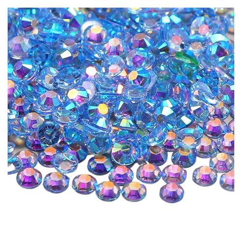 Hotfix Strasssteine 500–1000 Stück transparente AB-Strasssteine, nicht Hotfix-Harz, flache Rückseite, for DIY-Nagelkunst, Schmuck, Kleidungsstückdekorationen, for Aufkleben(Light blue,4mm 500pcs) von HUDFVIOI