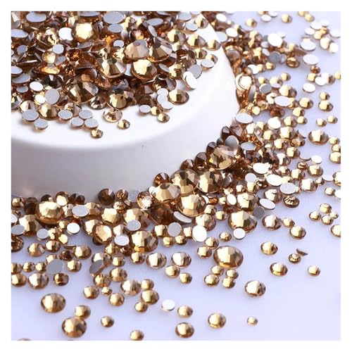 Hotfix Strasssteine Mix Größe Glitter Runde Strasssteine ​​Silber Unterseite Nicht Hotfix Kleine Größe Kristall for Nagel Kunst Kleidung Dekoration(LT Colorado Topaz) von HUDFVIOI