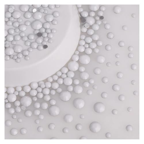 Hotfix Strasssteine Mix Größe Glitter Runde Strasssteine ​​Silber Unterseite Nicht Hotfix Kleine Größe Kristall for Nagel Kunst Kleidung Dekoration(Porcelain White) von HUDFVIOI