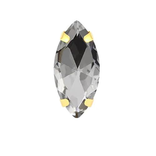 Hotfix Strasssteine Pferdeauge, bunt, for Aufnähen von Strasssteinen mit goldener Kralle, Glaskristall, for Aufnähen von Steinen for Bekleidungszubehör(Crystal,4X8mm 50pcs) von HUDFVIOI
