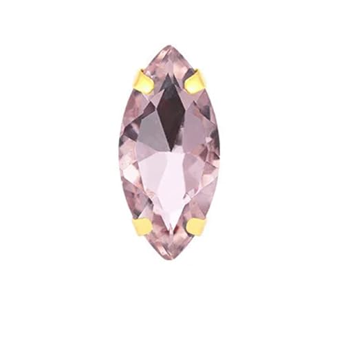 Hotfix Strasssteine Pferdeauge, bunt, for Aufnähen von Strasssteinen mit goldener Kralle, Glaskristall, for Aufnähen von Steinen for Bekleidungszubehör(Pink,4X8mm 50pcs) von HUDFVIOI