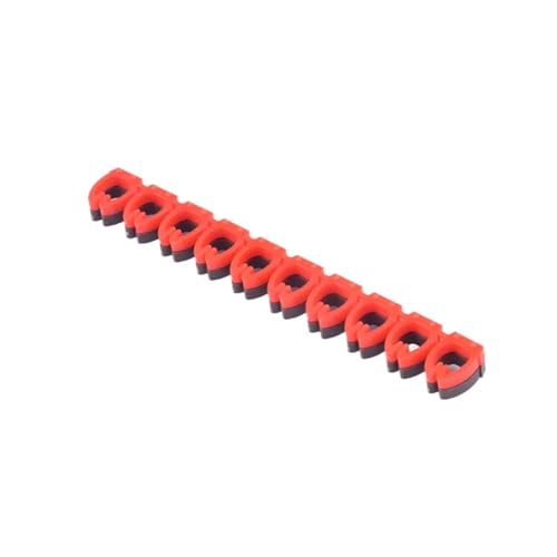 Kabelkennzeichnung 100/150 Stück Kabelmarker, bunt, Typ C, Markierungsnummer, Etikett for 2 – 10 mm Kabel, Markierungsetikett, Netzwerkkabel for Cat5e Für den Einsatz im Büro(Red-M-1(2.5mm)) von HUDFVIOI