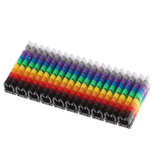 Kabelkennzeichnung Kabelmarkierungen, bunt, Typ C, Markierungsnummer, Etikett for Drähte 1,5/2,5/4/6 mm² Für den Einsatz im Büro(Color-3) von HUDFVIOI