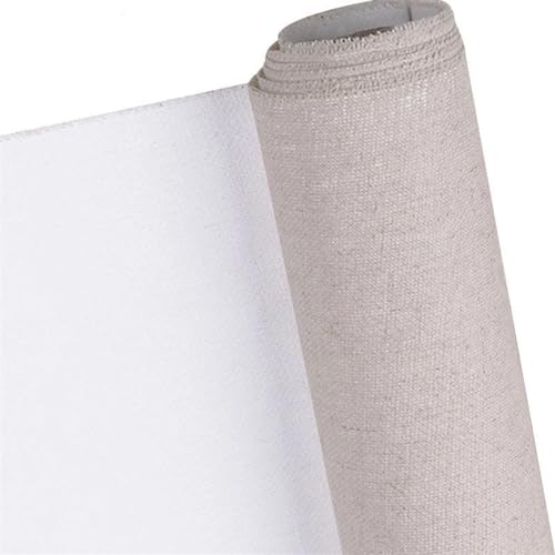 Leere Leinwandrolle mit 3 Metern, professionelle Blanko-Leinwand zum Malen, Ölgemälde, Leinwand, Leinenmischung, grundiert, Kunstbedarf für Künstler (Breite 48 cm) von HUDFVIOI