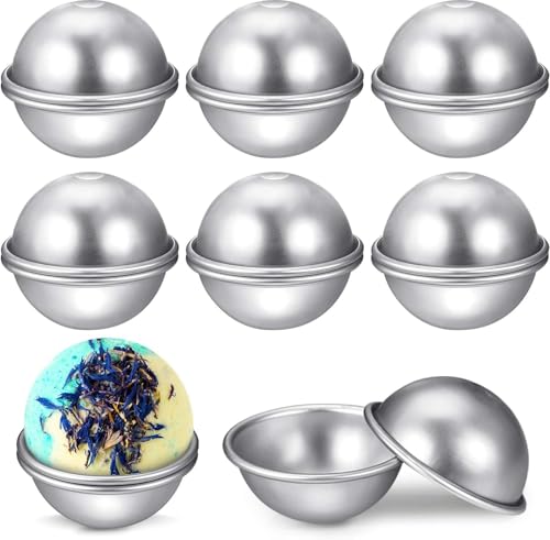 16 Stücke Badebomben Selber Machen - 7cm DIY Badebomben Formen Bath Bomb Molds Kit, Aluminium Badekugeln Form Seifenform Molds, Seife Selber Machen Kinder (8 Sets) von HUFACAI