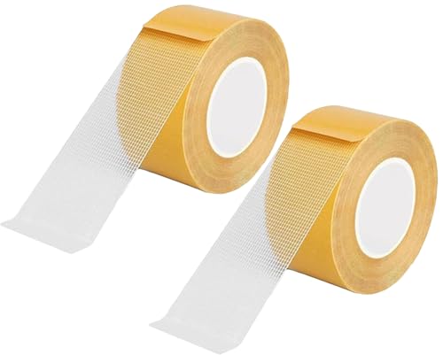 HUFENYU Statistikband, doppelseitiges Klebeband, Statistikband, super klebrig, resistent, durchsichtiges Klebeband, hohe Klebkraft, Netz for Wände, Teppiche, Glas(2pcs,3cm) von HUFENYU