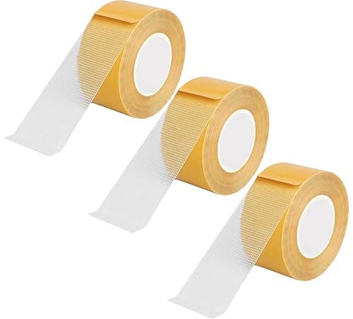 HUFENYU Statistikband, doppelseitiges Klebeband, Statistikband, super klebrig, resistent, durchsichtiges Klebeband, hohe Klebkraft, Netz for Wände, Teppiche, Glas(3pcs,5cm) von HUFENYU