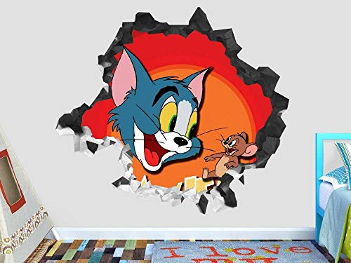HUGF Wandtattoo Tom und Jerry glücklich, die Wandtattoo Kinder 3D Aufkleber Dekoration Vinyl Kunst zu zerschlagen HUGF Wandtattoo Tom und Jerry glücklich, die Wandtattoo Kinder 3D Aufkleber Dekoration Vinyl Kunst zu zerschlagen von HUGF