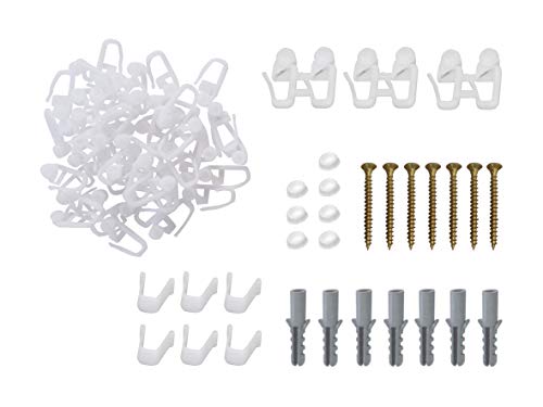 HUGG-Zubehör-Set ZV.180 zum Befestigen von Gardinen und 1- bis 3-Laufe Vorhang-Schienen - bis zu 180 cm Länge. HUGG-Zubehör-Set ZV.180 zum Befestigen von Gardinen und 1- bis 3-Laufe Vorhang-Schienen - bis zu 180 cm Länge. von HUGG