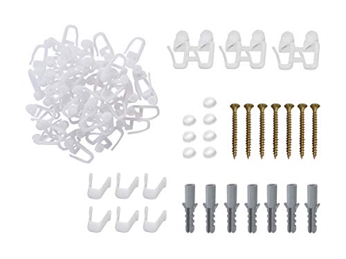 HUGG-Zubehör-Set ZV.360 zum Befestigen von Gardinen und 1- bis 3-Laufe Vorhang-Schienen - bis zu 360 cm Länge. von HUGG