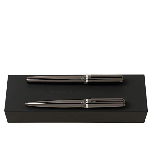 Geschenkset Gear Dark Chrome (Kugelschreiber & Füllfederhalter) von HUGO BOSS
