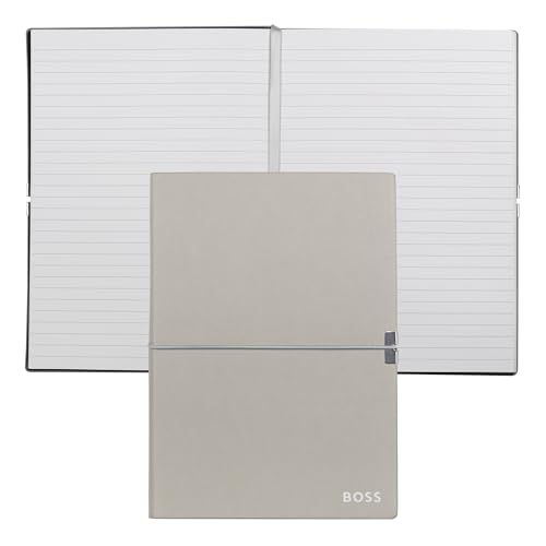 HUGO BOSS, Notizbuch Elegance Storyline, A5 liniert weiss, grau von HUGO BOSS