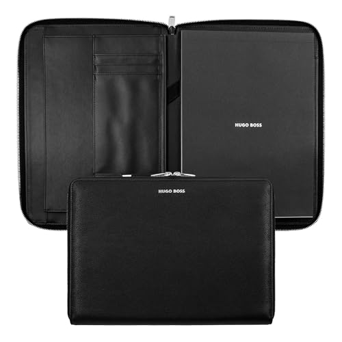 Konferenzmappe A4 mit Reißverschluss, Pure Iconic Black von HUGO BOSS