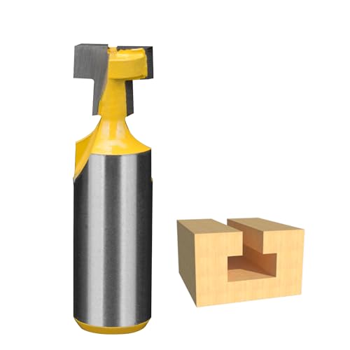 HUHAO 1 x Schlüsselloch-Fräser-Bit, 1,27 cm Schaft, T-Schienen-Nutfräser, Fräser-Bit, 0,95 cm Klingendurchmesser, T-Nutfräser, Werkzeug für Holzbearbeitung, T-Schienen-Schlitzfräser HUHAO 1 x Schlüsselloch-Fräser-Bit, 1,27 cm Schaft, T-Schienen-Nutfräser, Fräser-Bit, 0,95 cm Klingendurchmesser, T-Nutfräser, Werkzeug für Holzbearbeitung, T-Schienen-Schlitzfräser von HUHAO