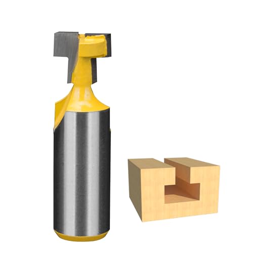 HUHAO 1 x Schlüsselloch-Fräser-Bit, 1,27 cm Schaft, T-Schienen-Nutfräser, Fräser-Bit, 1,27 cm Klingendurchmesser, T-Nutfräser, Werkzeug für Holzbearbeitung, T-Schienen-Schlitzfräser HUHAO 1 x Schlüsselloch-Fräser-Bit, 1,27 cm Schaft, T-Schienen-Nutfräser, Fräser-Bit, 1,27 cm Klingendurchmesser, T-Nutfräser, Werkzeug für Holzbearbeitung, T-Schienen-Schlitzfräser von HUHAO