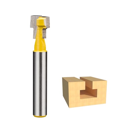 HUHAO 1 x Schlüsselloch-Fräser-Bit, 6,35 mm Schaft, T-Schienen-Nutfräser, Fräser-Bit, 0,95 cm Klingendurchmesser, T-Nutfräser, Werkzeug für Holzbearbeitung, T-Schienen-Schlitzfräser HUHAO 1 x Schlüsselloch-Fräser-Bit, 6,35 mm Schaft, T-Schienen-Nutfräser, Fräser-Bit, 0,95 cm Klingendurchmesser, T-Nutfräser, Werkzeug für Holzbearbeitung, T-Schienen-Schlitzfräser von HUHAO