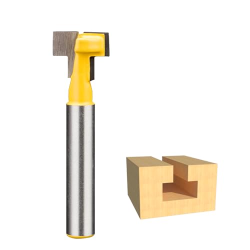 HUHAO 1 x Schlüsselloch-Fräser-Bit, 6,35 mm Schaft, T-Schienen-Nutfräser, Fräser-Bit, 1,27 cm Klingendurchmesser, T-Nutfräser, Werkzeug für Holzbearbeitung, T-Schienen-Schlitzfräser HUHAO 1 x Schlüsselloch-Fräser-Bit, 6,35 mm Schaft, T-Schienen-Nutfräser, Fräser-Bit, 1,27 cm Klingendurchmesser, T-Nutfräser, Werkzeug für Holzbearbeitung, T-Schienen-Schlitzfräser von HUHAO