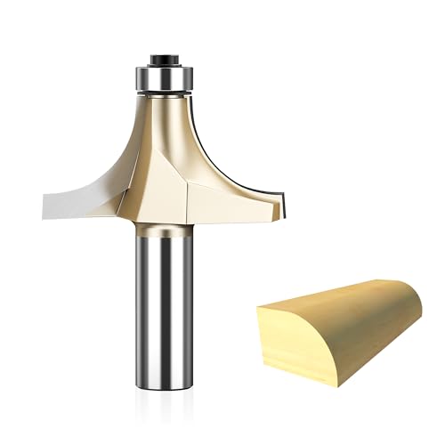 HUHAO 11/16 Zoll Radius Roundover Router Bit 1/2 Zoll Schaft, Kantenformung Rundbohrer Perlenabrundung über Kantenfräser Hartmetall Eckabrundung Kantenform-Bit, zum Abrunden von Zierleisten von HUHAO
