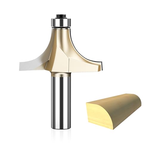 HUHAO 13/16 Zoll Radius Roundover Router Bit 1/2 Zoll Schaft, Kantenformung Rundbohrer Perlenabrundung über Kantenfräser Hartmetall Eckabrundung Kantenform-Bit, zum Abrunden von Zierleisten von HUHAO