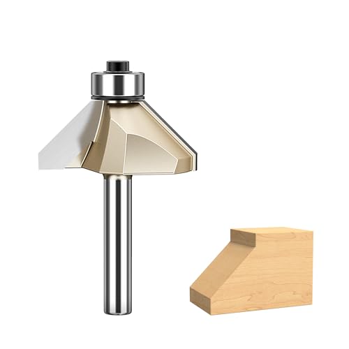 HUHAO 45-Grad-Fasenfräser-Bit-Set, 1/4-Zoll-Schaft, 1,27 cm Schnittlänge, Hartmetall-Kantenformung, Schrägfräser mit Lager, Fasen-Bit, Gehrungsfräser, Winkelfräser-Werkzeug HUHAO 45-Grad-Fasenfräser-Bit-Set, 1/4-Zoll-Schaft, 1,27 cm Schnittlänge, Hartmetall-Kantenformung, Schrägfräser mit Lager, Fasen-Bit, Gehrungsfräser, Winkelfräser-Werkzeug von HUHAO
