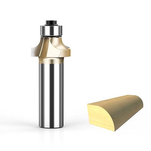 HUHAO 5/32 Zoll Radius Roundover Router Bit 1/2 Zoll Schaft, Kantenformung Rundbohrer Perlenabrundung über Kanten-Bit, Hartmetall-Eckabrundung Kantenform-Bit, zum Abrunden von Zierleisten von HUHAO