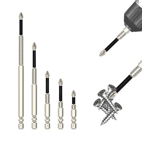 HUHAO 5-teiliges hochmagnetisches Schraubendreher-Bohrer-Set, K5, schlagfestes und rutschfestes Bit, rutschfeste Schraubendreher-Bits für Trockenwand, Blech, elektrische Bohrer, hohe magnetische HUHAO 5-teiliges hochmagnetisches Schraubendreher-Bohrer-Set, K5, schlagfestes und rutschfestes Bit, rutschfeste Schraubendreher-Bits für Trockenwand, Blech, elektrische Bohrer, hohe magnetische von HUHAO