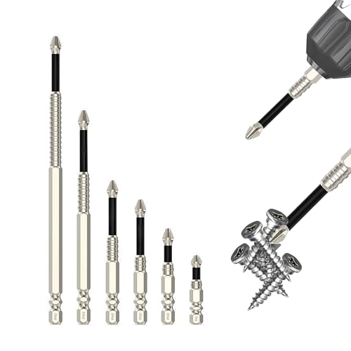 HUHAO 6-teiliges hochmagnetisches Schraubendreher-Bohrer-Set, K5, schlagfestes und rutschfestes Bit, rutschfeste Schraubendreher-Bits für Trockenwand, Blech, elektrische Bohrer, hohe magnetische HUHAO 6-teiliges hochmagnetisches Schraubendreher-Bohrer-Set, K5, schlagfestes und rutschfestes Bit, rutschfeste Schraubendreher-Bits für Trockenwand, Blech, elektrische Bohrer, hohe magnetische von HUHAO