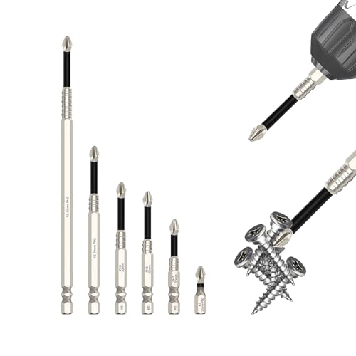 HUHAO 6-teiliges hochmagnetisches Schraubendreher-Bohrer-Set, K5, schlagfestes und rutschfestes Bit, rutschfeste Schraubendreher-Bits für Trockenwand, Blech, elektrische Bohrer, hohe magnetische HUHAO 6-teiliges hochmagnetisches Schraubendreher-Bohrer-Set, K5, schlagfestes und rutschfestes Bit, rutschfeste Schraubendreher-Bits für Trockenwand, Blech, elektrische Bohrer, hohe magnetische von HUHAO