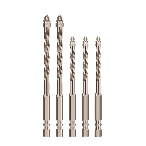 HUHAO Exzenterbohrer-Set mit 4 Rillen, vierschneidig, 4-schneidig, Exzenterbohrer-Set für Stein, Glas, Beton, Holz, Ziegel HUHAO Exzenterbohrer-Set mit 4 Rillen, vierschneidig, 4-schneidig, Exzenterbohrer-Set für Stein, Glas, Beton, Holz, Ziegel von HUHAO