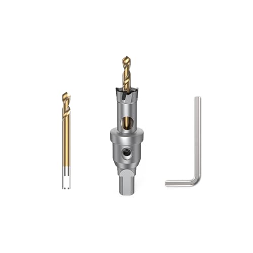 HUHAO Hartmetall-Lochsägenschneider, 14 mm, Wolframkarbidbestückt, TCT-Lochschneider, Hochgeschwindigkeitsschneiden, industrielle Lochsäge, Bohrer für Edelstahl, Metallplatte, Aluminium von HUHAO