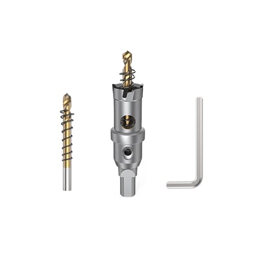 HUHAO Hartmetall-Lochsägenschneider, 20 mm, Wolframkarbidbestückt, TCT-Lochschneider, Hochgeschwindigkeitsschnitt, industrielle Lochsäge, Bohrer für Edelstahl, Metallplatte, Aluminium von HUHAO