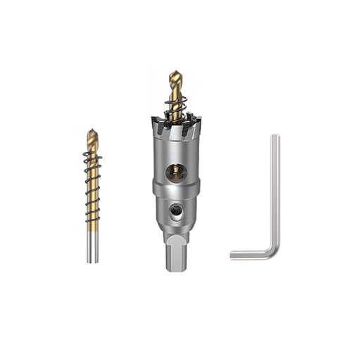 HUHAO Hartmetall-Lochsägenschneider, 23 mm, Wolframkarbidbestückt, TCT-Lochschneider, Hochgeschwindigkeitsschnitt, industrielle Lochsäge, Bohrer für Edelstahl, Metallplatte, Aluminium von HUHAO