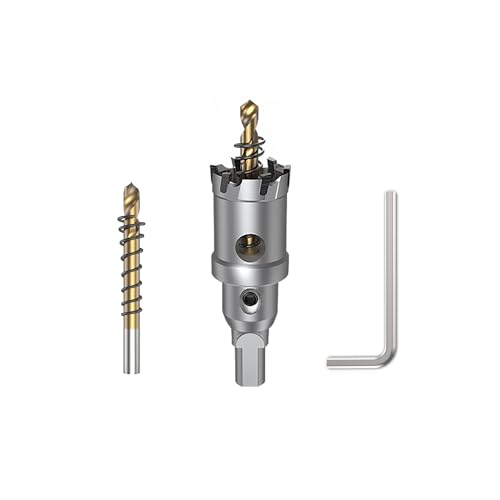 HUHAO Hartmetall-Lochsägenschneider, 26 mm, Wolframkarbidbestückt, TCT-Lochschneider, Hochgeschwindigkeitsschnitt, industrieller Lochsägenbohrer für Edelstahl, Metallplatte, Aluminium von HUHAO