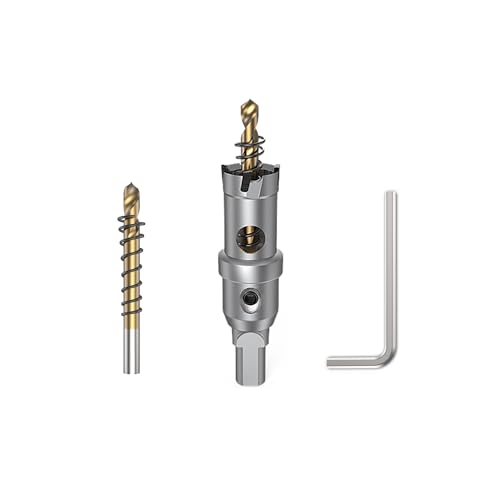 HUHAO Hartmetall-Lochschneider, 19 mm (3/4 Zoll), Wolframkarbidbestückt, TCT-Lochschneider, Hochgeschwindigkeitsschnitt, industrielle Lochsäge, Bohrer für Edelstahl, Metallplatte, Aluminium von HUHAO