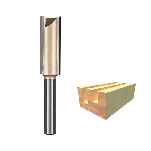 HUHAO Professional Double Flute Straight Router Bit 1/4 Inch Shank, 1/2 Inch Cutting Diameter, Flush Trimming Slotting Router Bit Woodwork Carbide Wood Milling Cutter Woodworking Tools HUHAO Professional Double Flute Straight Router Bit 1/4 Inch Shank, 1/2 Inch Cutting Diameter, Flush Trimming Slotting Router Bit Woodwork Carbide Wood Milling Cutter Woodworking Tools von HUHAO
