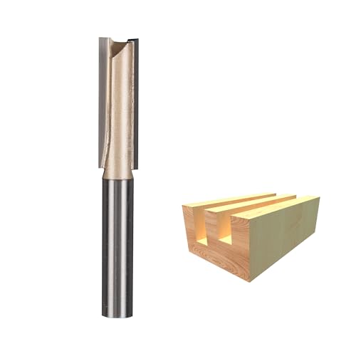 HUHAO Professional Double Flute Straight Router Bit 1/4 Inch Shank, 5/16 Inch Cutting Diameter, Flush Trimming Slotting Router Bit Woodwork Carbide Wood Milling Cutter Woodworking Tools HUHAO Professional Double Flute Straight Router Bit 1/4 Inch Shank, 5/16 Inch Cutting Diameter, Flush Trimming Slotting Router Bit Woodwork Carbide Wood Milling Cutter Woodworking Tools von HUHAO
