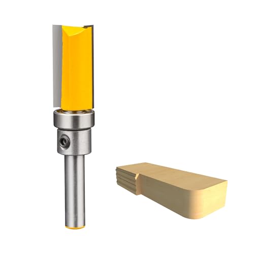 HUHAO Router Bit mit Muster, gerader Fräser-Bit, 1/4-Zoll-Schaft, Schnittlänge 25 mm, unteres Lager, bündig, gerader Schnitt, Fräser für Holzbearbeitung HUHAO Router Bit mit Muster, gerader Fräser-Bit, 1/4-Zoll-Schaft, Schnittlänge 25 mm, unteres Lager, bündig, gerader Schnitt, Fräser für Holzbearbeitung von HUHAO