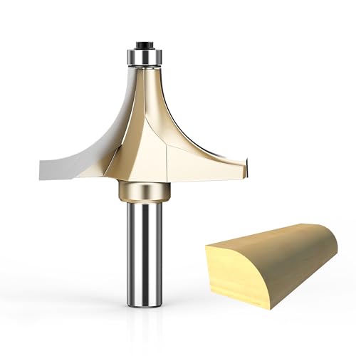 HUHAO Rundfräsen-Bit, 1,8 cm Radius, 1,27 cm Schaft, Kantenform-Bit, Perlen-Abrundungs-Bit, Hartmetall-Ecken-Abrundung, Kantenform-Bit, zum Abrunden von Zierleisten von HUHAO