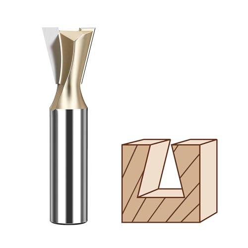 HUHAO Schwalbenschwanz-Fräser-Bit, 1,27 cm Schaft, Frässchneider, Schwalbenschwanz-Bit, Schneiddurchmesser in 1,9 cm, Schwalbenschwanz-Gelenk-Fräser-Set für die Herstellung von Boxen, Schubladen HUHAO Schwalbenschwanz-Fräser-Bit, 1,27 cm Schaft, Frässchneider, Schwalbenschwanz-Bit, Schneiddurchmesser in 1,9 cm, Schwalbenschwanz-Gelenk-Fräser-Set für die Herstellung von Boxen, Schubladen von HUHAO