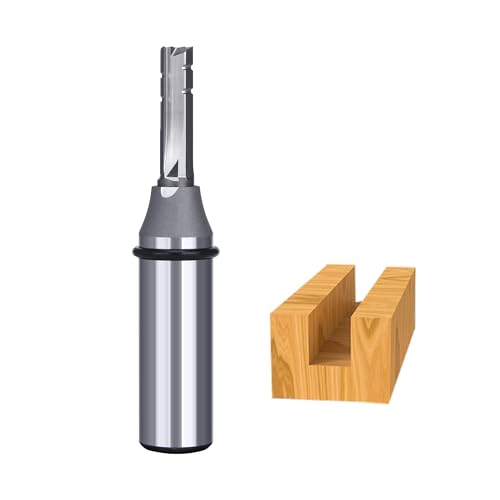 HUHAO TCT Straight Router Bits for Woodworking - Carbide Tipped CNC Fräser for Precision Cutting, Shaping & Trimming - 1/2 Inch Shank, Compatible with CNC Machines, Routers & Drill Presses von HUHAO