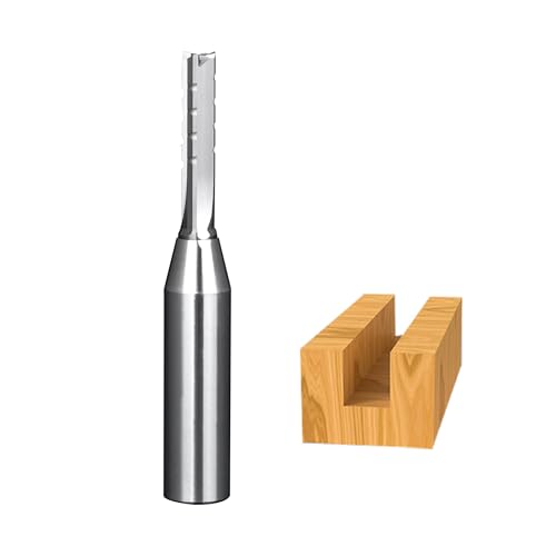 HUHAO TCT Straight Router Bits for Woodworking - Carbide Tipped CNC Fräser for Precision Cutting, Shaping & Trimming - 1/2 Inch Shank, Compatible with CNC Machines, Routers & Drill Presses von HUHAO