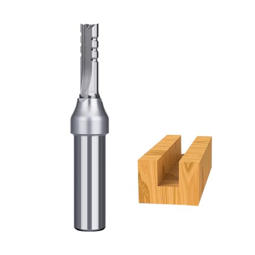 HUHAO TCT Straight Router Bits for Woodworking - Carbide Tipped CNC Fräser for Precision Cutting, Shaping & Trimming - 1/2 Inch Shank, Compatible with CNC Machines, Routers & Drill Presses von HUHAO