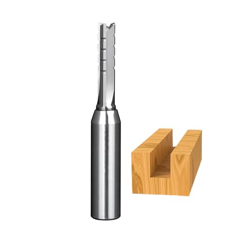 HUHAO TCT Straight Router Bits for Woodworking - Carbide Tipped CNC Fräser for Precision Cutting, Shaping & Trimming - 1/2 Inch Shank, Compatible with CNC Machines, Routers & Drill Presses von HUHAO