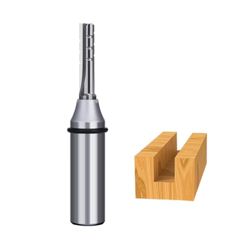 HUHAO TCT Straight Router Bits for Woodworking - Carbide Tipped CNC Fräser for Precision Cutting, Shaping & Trimming - 1/2 Inch Shank, Compatible with CNC Machines, Routers & Drill Presses von HUHAO