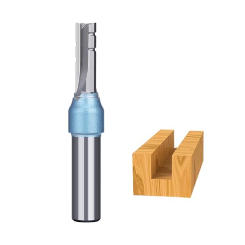 HUHAO TCT Straight Router Bits for Woodworking - Carbide Tipped CNC Fräser for Precision Cutting, Shaping & Trimming - 1/2 Inch Shank, Compatible with CNC Machines, Routers & Drill Presses von HUHAO