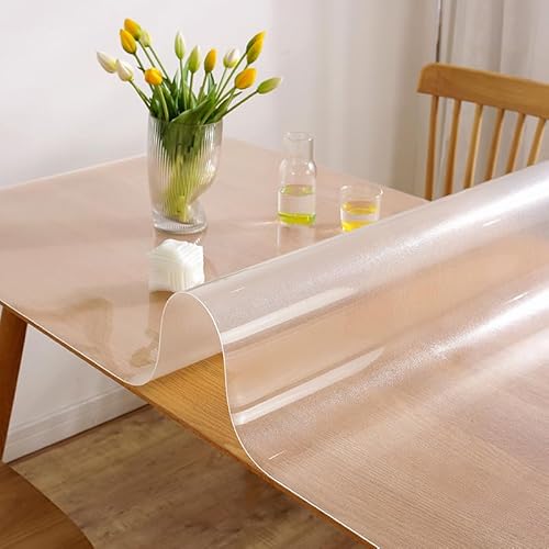 HUHJYUGE Durchsichtige Tischdecke 1.5mm 60x80cm, Rechteckige PVC-Tischfolie, Wasserdicht, Hitzebeständig und Kratzfest, für Esstische, Schreibtische und Küchen HUHJYUGE Durchsichtige Tischdecke 1.5mm 60x80cm, Rechteckige PVC-Tischfolie, Wasserdicht, Hitzebeständig und Kratzfest, für Esstische, Schreibtische und Küchen von HUHJYUGE