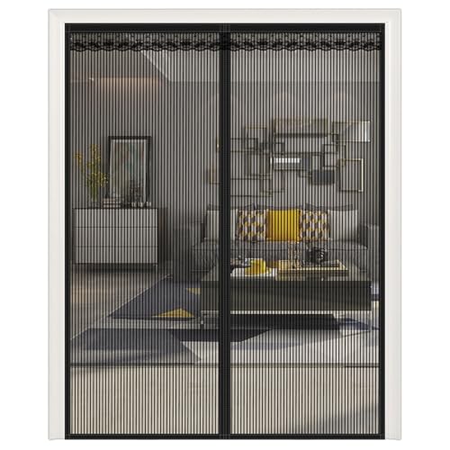 HUHJYUGE Magnetvorhang Selbstschließend, Fliegengitter Tür Insektenschutz Magnet Fliegenvorhang, mit Praktischem Magnetverschluss Automatisch Schließen (Black 120x230cm) von HUHJYUGE